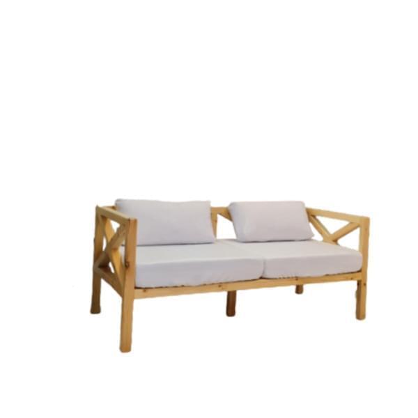 Wooden sofa model X for rent – Shanti Eleganti | Rentlyz