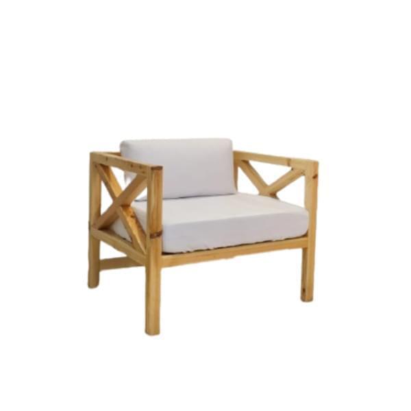 Wood armchair model X for rent – Shanti Eleganti | Rentlyz
