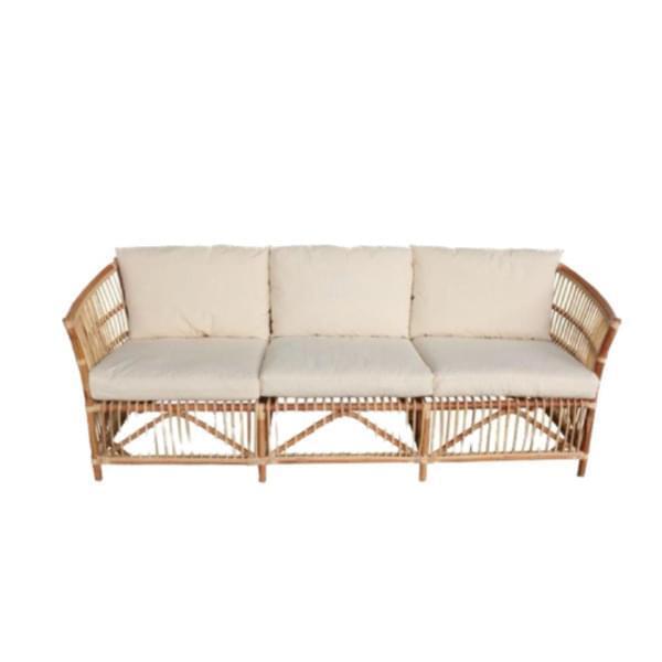 Rattan three-seater sofa model Lizzy for rent – Shanti Eleganti | Rentlyz