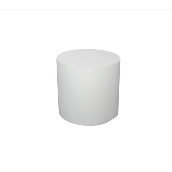 White cylinder table diameter 60 for rent – Shanti Eleganti | Rentlyz