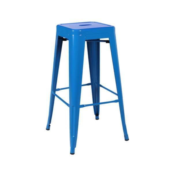 Blue metal bar chair for rent – Shanti Eleganti | Rentlyz