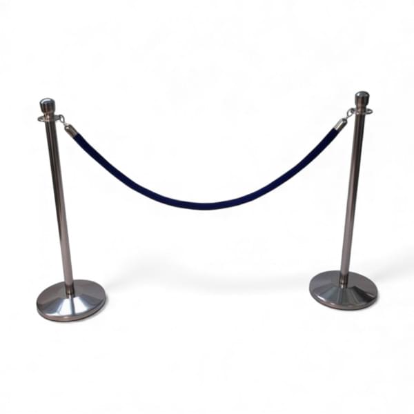 Blue rope stanchion post for rent – Shanti Eleganti | Rentlyz