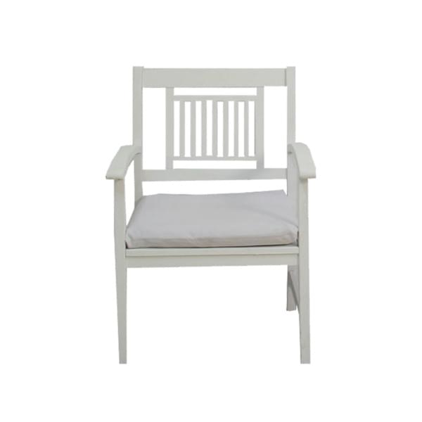 Single white garden bench for rent – Shanti Eleganti | Rentlyz