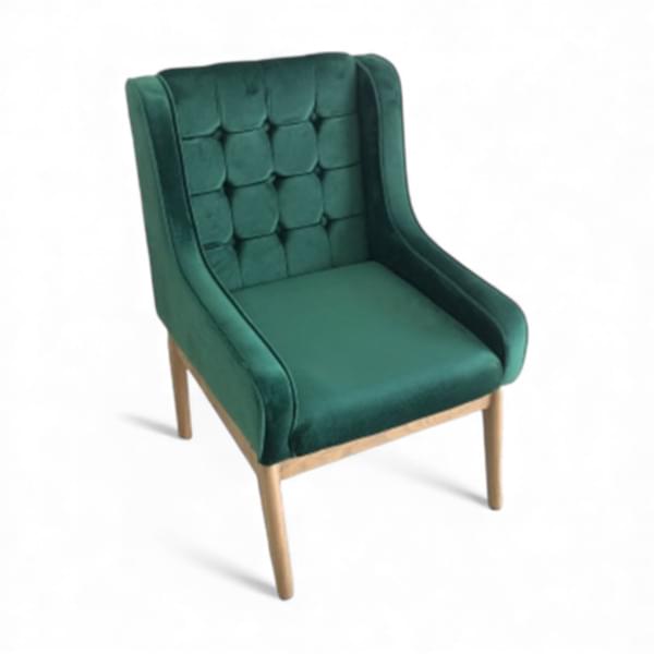 Green velvet armchair for rent – Shanti Eleganti | Rentlyz