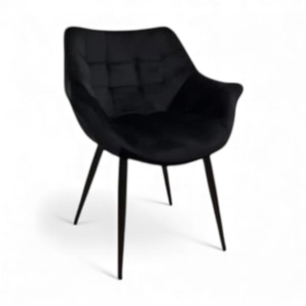 Black velvet panel armchair for rent – Shanti Eleganti | Rentlyz