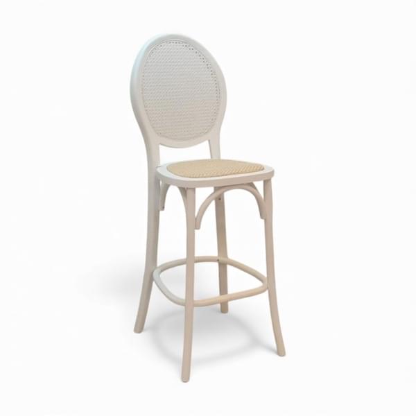 White round back arch bar chair for rent – Shanti Eleganti | Rentlyz
