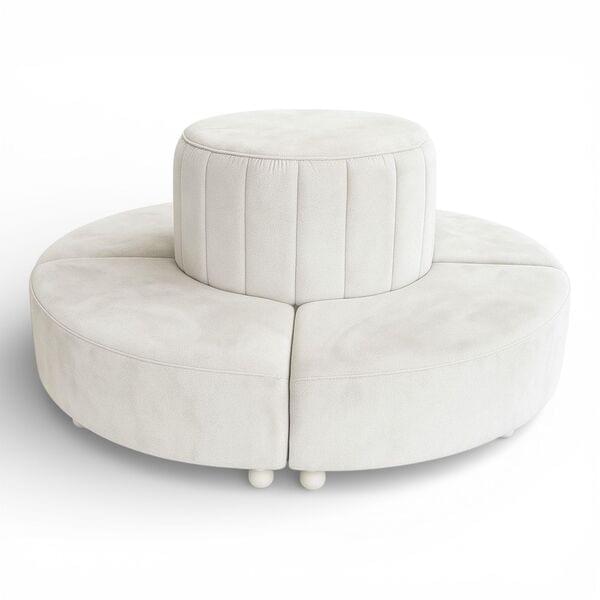 White velvet center 2 meter diameter for rent – Shanti Eleganti | Rentlyz