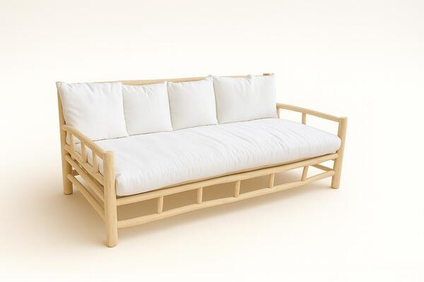 Florida solid wood sofa for rent – Shanti Eleganti | Rentlyz