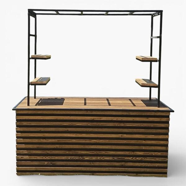 Striped buffet with shelving unit for rent – Shanti Eleganti | Rentlyz