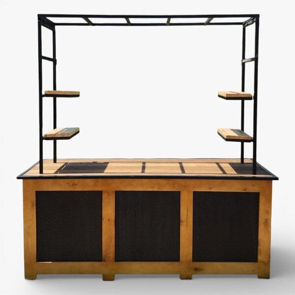 Windowed buffet with shelving unit for rent – Shanti Eleganti | Rentlyz