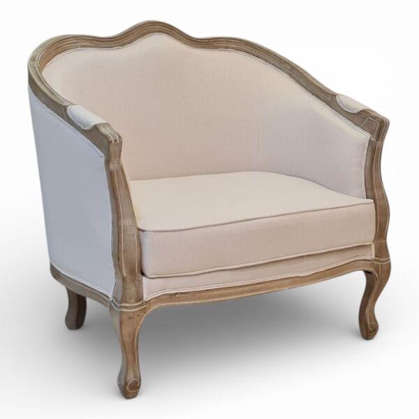 Linen armchair for rent – Shanti Eleganti | Rentlyz