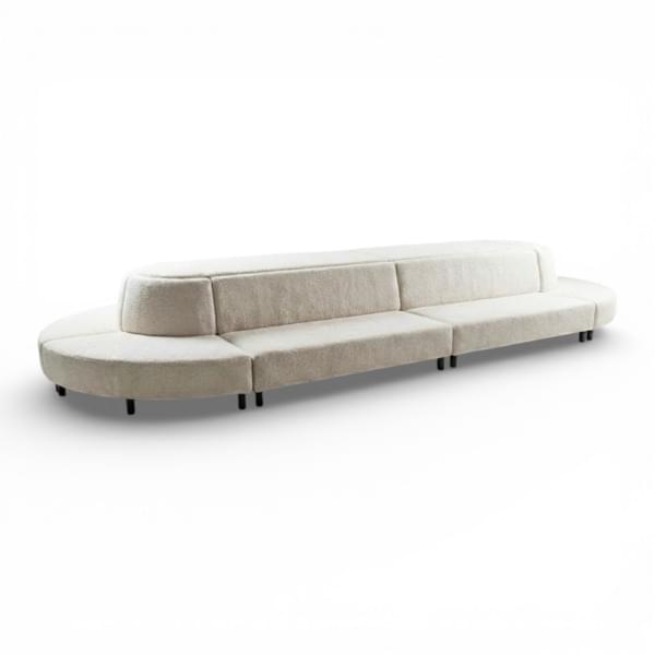 6.5 m Oval Sofa - Off-White Bouclé for rent – Sugoy Design | Rentlyz
