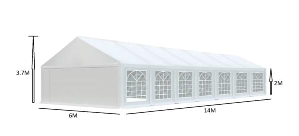 White Marquee Tent 6 × 14 m for rent – Les Events | Rentlyz