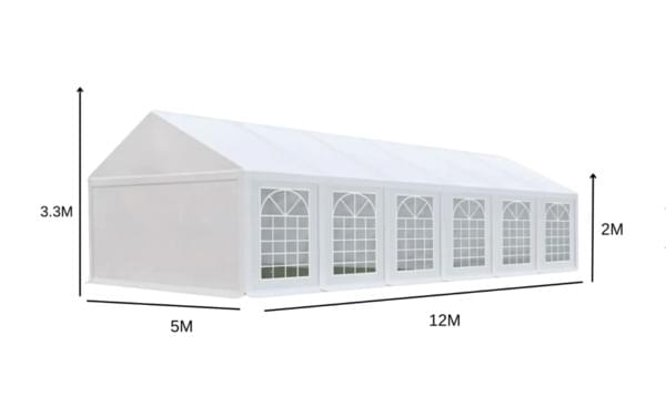 White Marquee Tent 5 × 12 m for rent – Les Events | Rentlyz