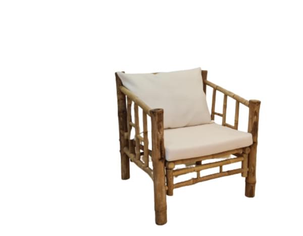 Bamboo arm chair for rent – Shanti Eleganti | Rentlyz