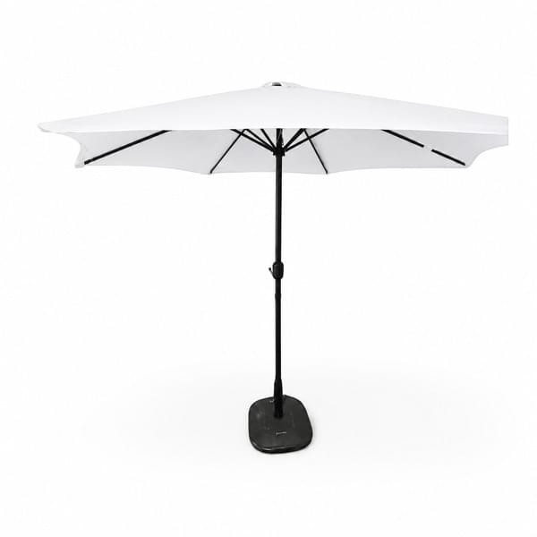 White Umbrella with Base – 3 Meter Diameter for rent – Les Events | Rentlyz