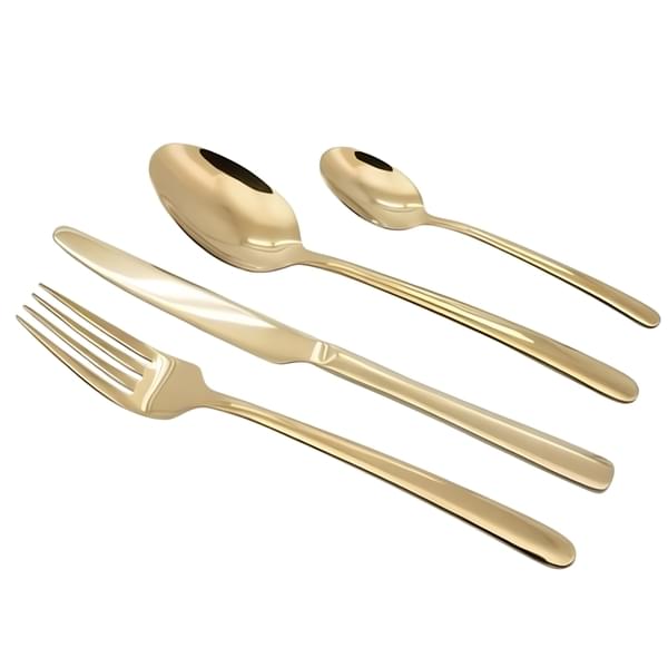 4-Piece Cutlery Set – Base Model, Gold for rent – Les Events | Rentlyz