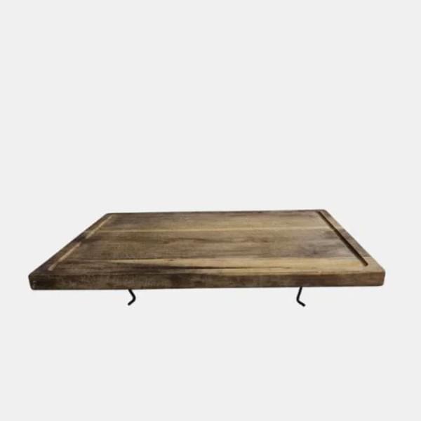 Wooden butcher board + black metal stand for rent – Kasaro | Rentlyz