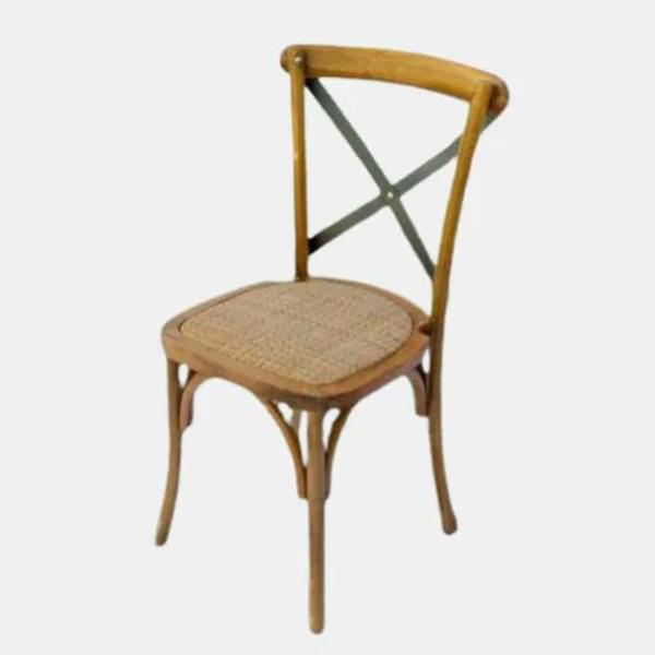 Cross wooden chair for rent – Kasaro | Rentlyz
