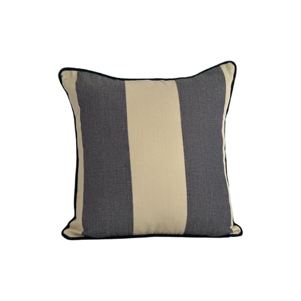 Cushion Cover, Off-White & Blue Striped Fabric with Deep Blue Piping for rent – DDNest | Rentlyz