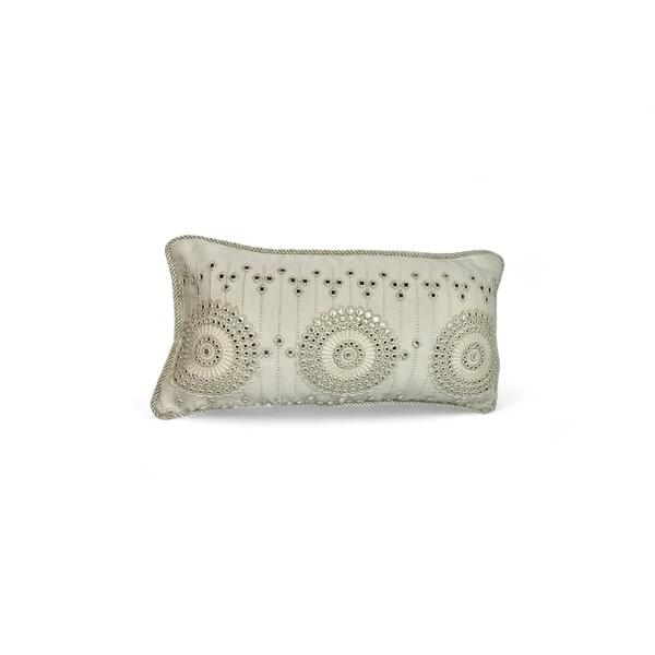Emily Rectangular Cushion Cover, Cream Fabric with Mirror Circles for rent – DDNest | Rentlyz
