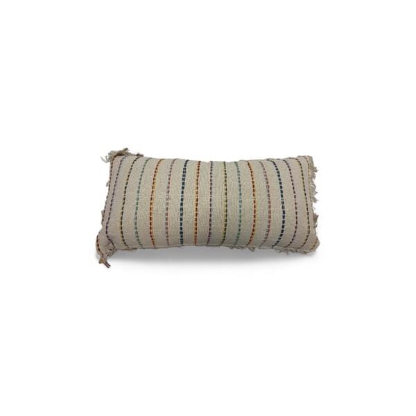 Festival Rectangular Cushion Cover, Linen with Colorful Embroidered Stripes for rent – DDNest | Rentlyz