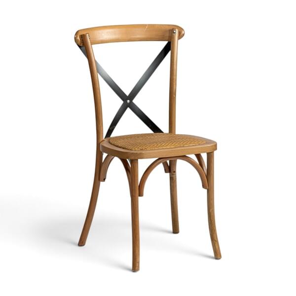 Wood Cross Chair for rent – Diamond | Rentlyz