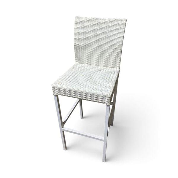 White rattan bar chair for rent – Elroy Events | Rentlyz