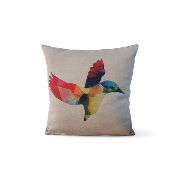 Square color pillow cover – off-white canvas fabric with colorful geometric animal print (3 designs) for rent – DDNest | Rentlyz