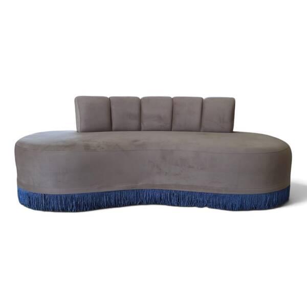 New Long Sofa, Light Blue Fringes for rent – Diamond | Rentlyz