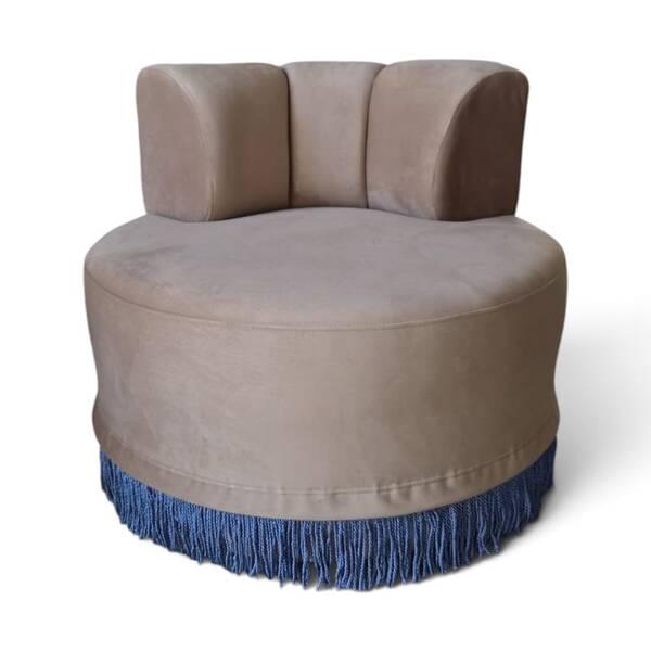 New Round Sofa, Light Blue Fringes for rent – Diamond | Rentlyz