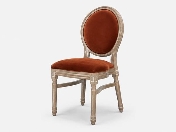 Venice chair natural wood - burgundy velvet for rent – Sugoy Design | Rentlyz