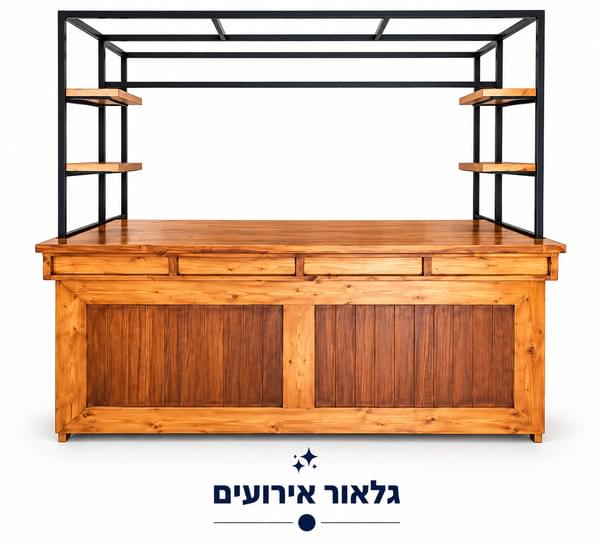 Wood butcher counter plus bridge and shelves for rent – Galore Events | Rentlyz